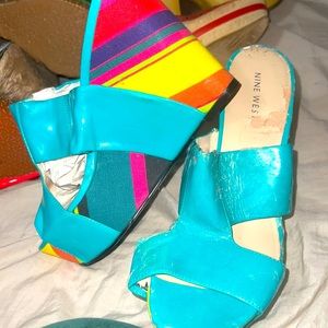 Colorful NINE WEST WEDGES